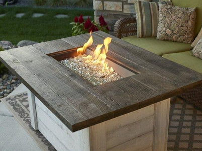 Outdoor Alcott Rectangular Gas Fire Pit Table - The Better Backyard