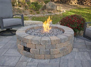Image of Outdoor Bronson Block Round Gas Fire Pit Kit Fire Pit Outdoor Greatroom Company 