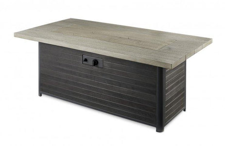 Outdoor Cedar Ridge Linear Gas Fire Pit Table - The Better Backyard
