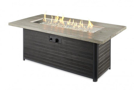 Outdoor Cedar Ridge Linear Gas Fire Pit Table - The Better Backyard
