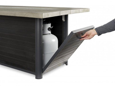 Outdoor Cedar Ridge Linear Gas Fire Pit Table - The Better Backyard