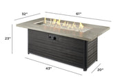 Image of Outdoor Cedar Ridge Linear Gas Fire Pit Table - The Better Backyard