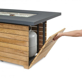 Outdoor Darien Rectangular Gas Fire Pit Table with Aluminum Top Fire Pit Outdoor Greatroom Company 