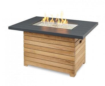 Outdoor Darien Rectangular Gas Fire Pit Table with Aluminum Top Fire Pit Outdoor Greatroom Company 