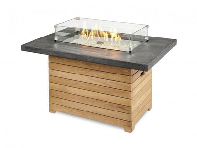 Outdoor Darien Rectangular Gas Fire Pit Table with Everblend Top Fire Pit Outdoor Greatroom Company 