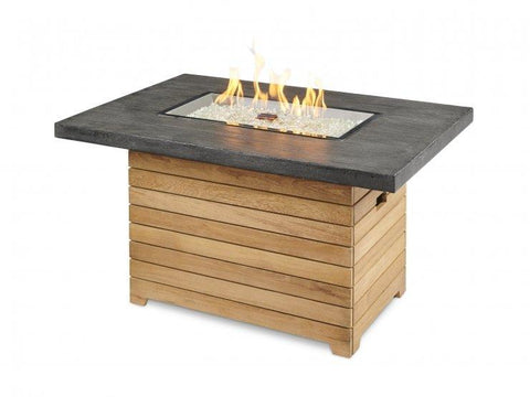 Image of Outdoor Darien Rectangular Gas Fire Pit Table with Everblend Top Fire Pit Outdoor Greatroom Company 