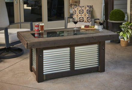 Outdoor Denali Brew Linear Gas Fire Pit Table Fire Pit Outdoor Greatroom Company 