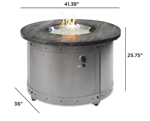 Outdoor  Edison Round Gas Fire Pit Table - The Better Backyard