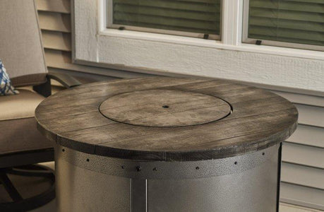 Outdoor  Edison Round Gas Fire Pit Table - The Better Backyard