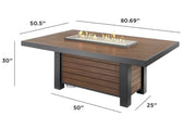 Image of Outdoor Kenwood Linear Dining Height Gas Fire Pit Table - The Better Backyard