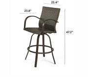 Image of Outdoor Leather Wicker Bar Stools - The Better Backyard