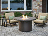 Outdoor Marbleized Noche Beacon Round Gas Fire Pit Table Fire Pit Outdoor Greatroom Company 