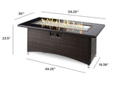 Image of Outdoor Montego Linear Gas Fire Pit Table - The Better Backyard