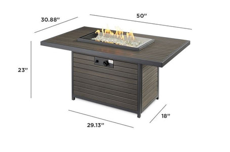 Outdoor Rectangular Gas Fire Pit Table - The Better Backyard