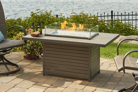 Outdoor Rectangular Gas Fire Pit Table - The Better Backyard