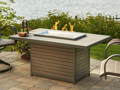 Outdoor Rectangular Gas Fire Pit Table - The Better Backyard