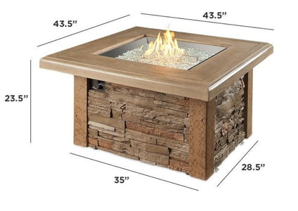 Outdoor  Sierra Square Gas Fire Pit Table - The Better Backyard