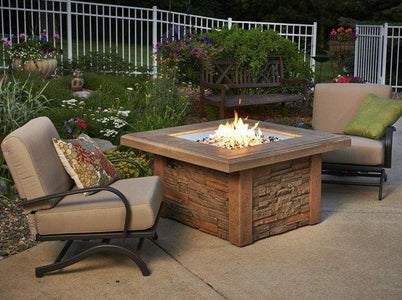 Outdoor  Sierra Square Gas Fire Pit Table - The Better Backyard