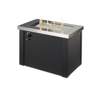 Outdoor Stainless Steel Providence Rectangular Gas Fire Pit Table Fire Pit Outdoor Greatroom Company 