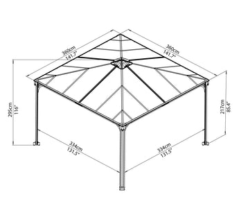 Palermo 3600 Gazebo 12' x 12' Gray/Bronze - The Better Backyard