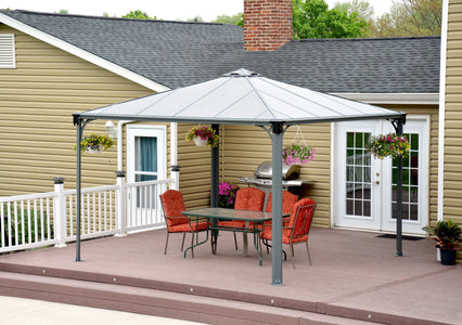 Palermo 3600 Gazebo 12' x 12' Gray/Bronze - The Better Backyard