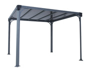 Image of Palram 10 x 10 ft Milano 3000 Aluminum Frame Hard Top Gray Gazebo - The Better Backyard