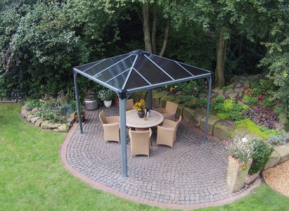 Palram 10x10 ft. Grey Patio Garden Gazebo - The Better Backyard