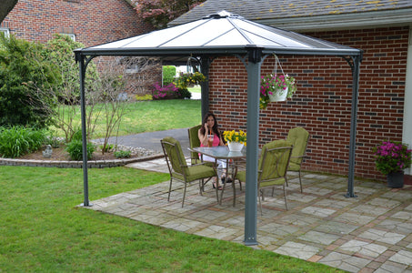 Palram 10x10 ft. Grey Patio Garden Gazebo - The Better Backyard