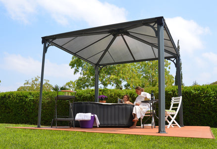 Palram 10x10 ft. Grey Patio Garden Gazebo - The Better Backyard