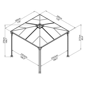 Palram 10x10 ft. Grey Patio Garden Gazebo - The Better Backyard