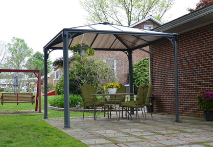 Palram 10x10 ft. Grey Patio Garden Gazebo - The Better Backyard