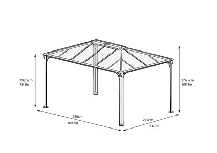 Palram 10x14 ft. Martinique Aluminum Frame Gray Gazebo - The Better Backyard