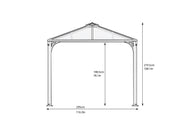 Image of Palram 10x14 ft. Martinique Aluminum Frame Gray Gazebo - The Better Backyard