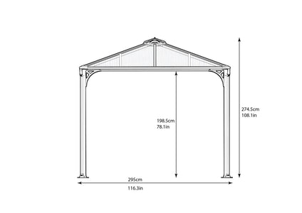 Palram 10x14 ft. Martinique Aluminum Frame Gray Gazebo - The Better Backyard