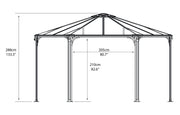 Image of Palram 14 ft.Monaco Aluminum Frame Hexagonal Gray Gazebo - The Better Backyard