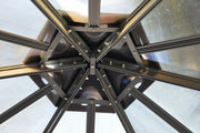Image of Palram 14 ft.Monaco Aluminum Frame Hexagonal Gray Gazebo - The Better Backyard