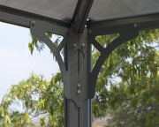 Image of Palram 14 x 14 ft. Aluminum Frame Hard Top Gray Bronze Gazebo - The Better Backyard