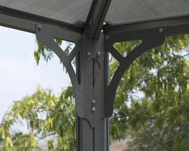 Palram 14 x 14 ft. Aluminum Frame Hard Top Gray Bronze Gazebo - The Better Backyard