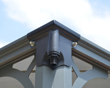 Palram 14 x 14 ft. Aluminum Frame Hard Top Gray Bronze Gazebo - The Better Backyard