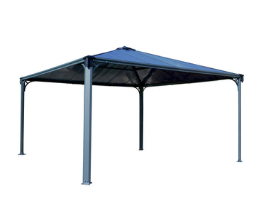Palram 14 x 14 ft. Aluminum Frame Hard Top Gray Bronze Gazebo - The Better Backyard
