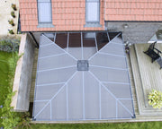 Image of Palram 14 x 14 ft. Aluminum Frame Hard Top Gray Bronze Gazebo - The Better Backyard