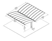 Image of Palram-Canopia | Arizona Breeze Double Carport Wing-Style Carport Palram - Canopia 