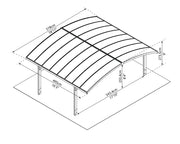 Image of Palram-Canopia | Arizona Wave Double Carport Arch-Style Carport Palram - Canopia 