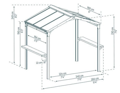 Palram - Canopia | Austin 6x8 BBQ Grill Gazebo Gazebo Palram - Canopia 