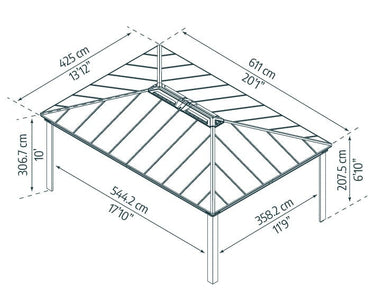 Palram - Canopia | Dallas 14' Gazebo - Grey Gazebo Palram - Canopia 