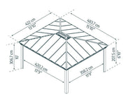 Image of Palram - Canopia | Dallas 14' Gazebo - Grey Gazebo Palram - Canopia 