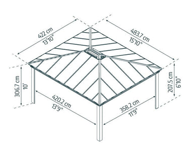 Palram - Canopia | Dallas 14' Gazebo - Grey Gazebo Palram - Canopia 