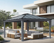 Image of Palram - Canopia | Dallas 14' Gazebo - Grey Gazebo Palram - Canopia 
