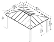 Image of Palram - Canopia | Dallas Gazebo - Grey Gazebo Palram - Canopia 