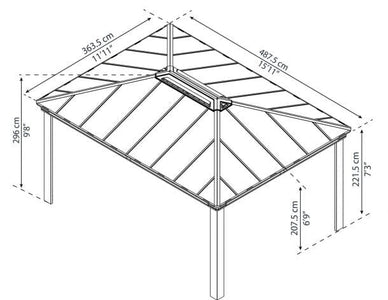 Palram - Canopia | Dallas Gazebo - Grey Gazebo Palram - Canopia 